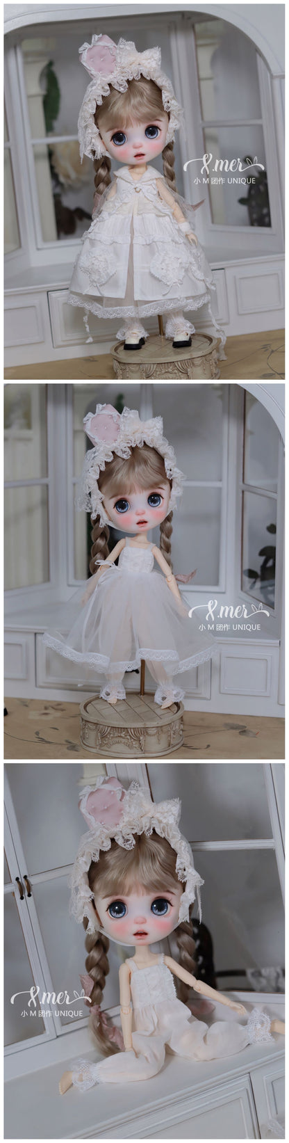 小Mer BJD 1/6 BJD DOLL Clothes Dress Patterns -Pillow-no seam allowance included