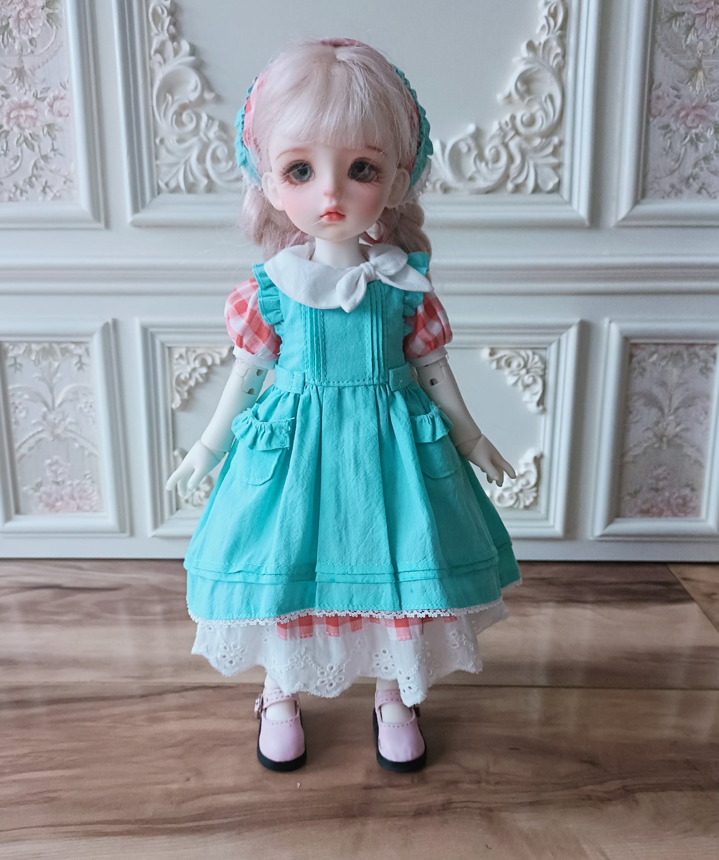 Patrón de vestido para muñeca BJD 阿彩 1/4 - Falda plisada en capas (difícil, no para principiantes) incluye margen de costura de 5 mm