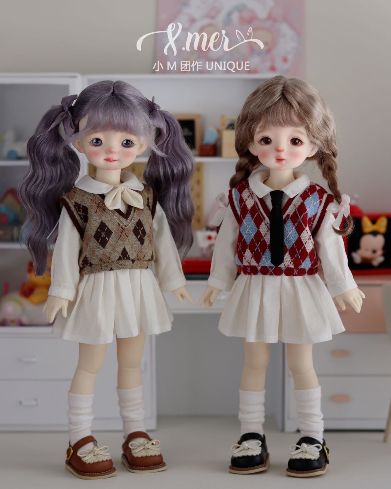 小Mer Blythe  Doll Clothes Patterns - School uniform dress-no seam allowance included