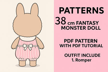 ¡Lea antes de comprar! Patrón de ropa para muñeca LABUBU Macaron: Patrón en inglés, sin margen de costura, videotutorial, sin reembolso.