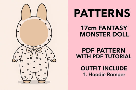 Fantasy Monster Doll 15.5–17cm Fries Outfit Pattern – PDF + Video Tutorial | Macaron Style