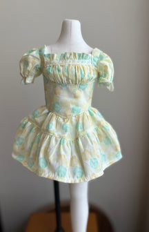 Lavender Bloom Puff Dress – Ready-Made Outfit | Fits 1/4 BJD (Bust 16–19cm, Waist 11–13cm)