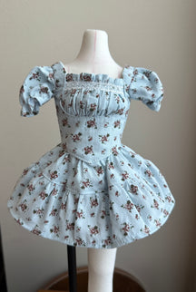 Lavender Bloom Puff Dress – Ready-Made Outfit | Fits 1/4 BJD (Bust 16–19cm, Waist 11–13cm)
