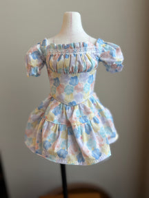 Lavender Bloom Puff Dress – Ready-Made Outfit | Fits 1/4 BJD (Bust 16–19cm, Waist 11–13cm)