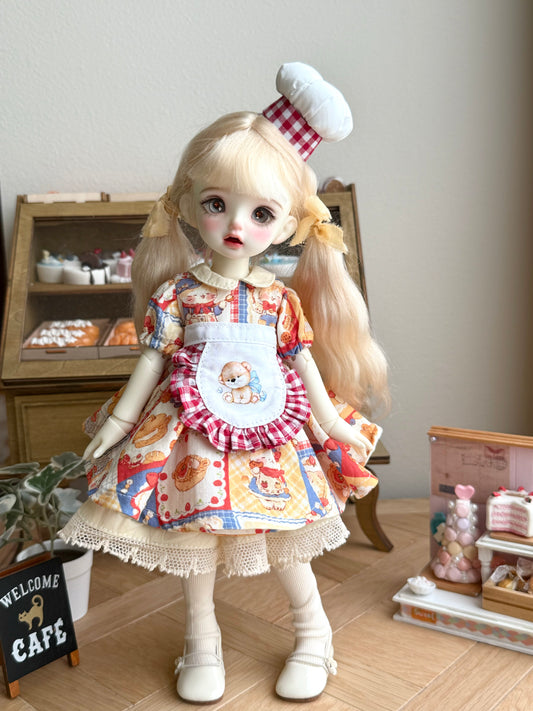 1/6 BJD Yosd Clothes- Chef- BJD Outfit – Dress + Apron + Hat + Sock| Fits YoSD (1/6)