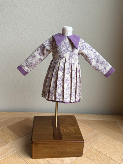 YoSD BJD Dress | Long Sleeve Double-Layer Pleated Dress | Fully Lined Doll Outfit | 1/6 Scale BJD Clothing