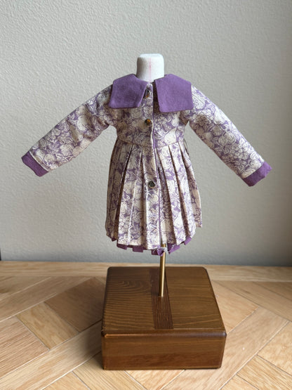 YoSD BJD Dress | Long Sleeve Double-Layer Pleated Dress | Fully Lined Doll Outfit | 1/6 Scale BJD Clothing