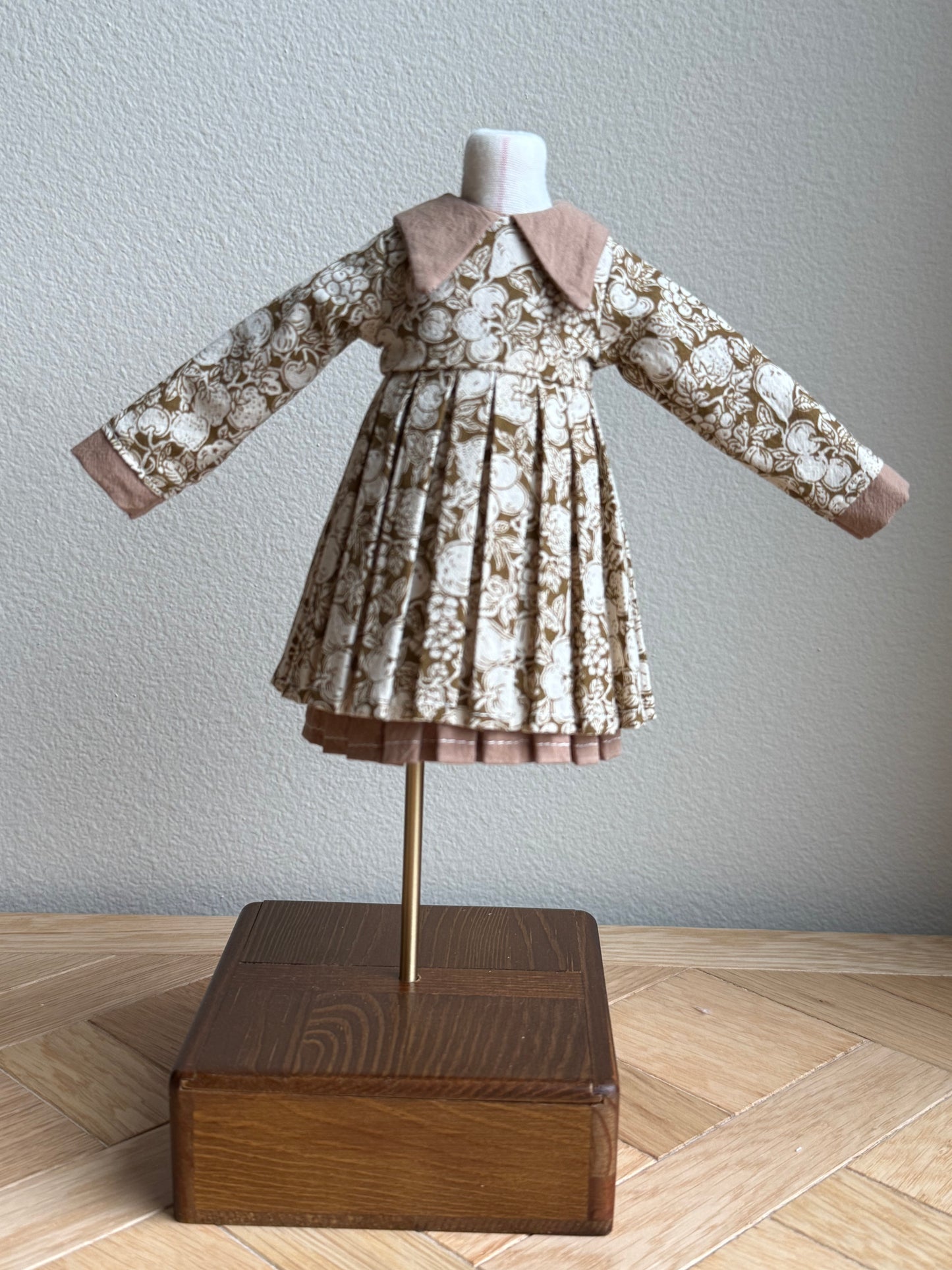 YoSD BJD Dress | Long Sleeve Double-Layer Pleated Dress | Fully Lined Doll Outfit | 1/6 Scale BJD Clothing