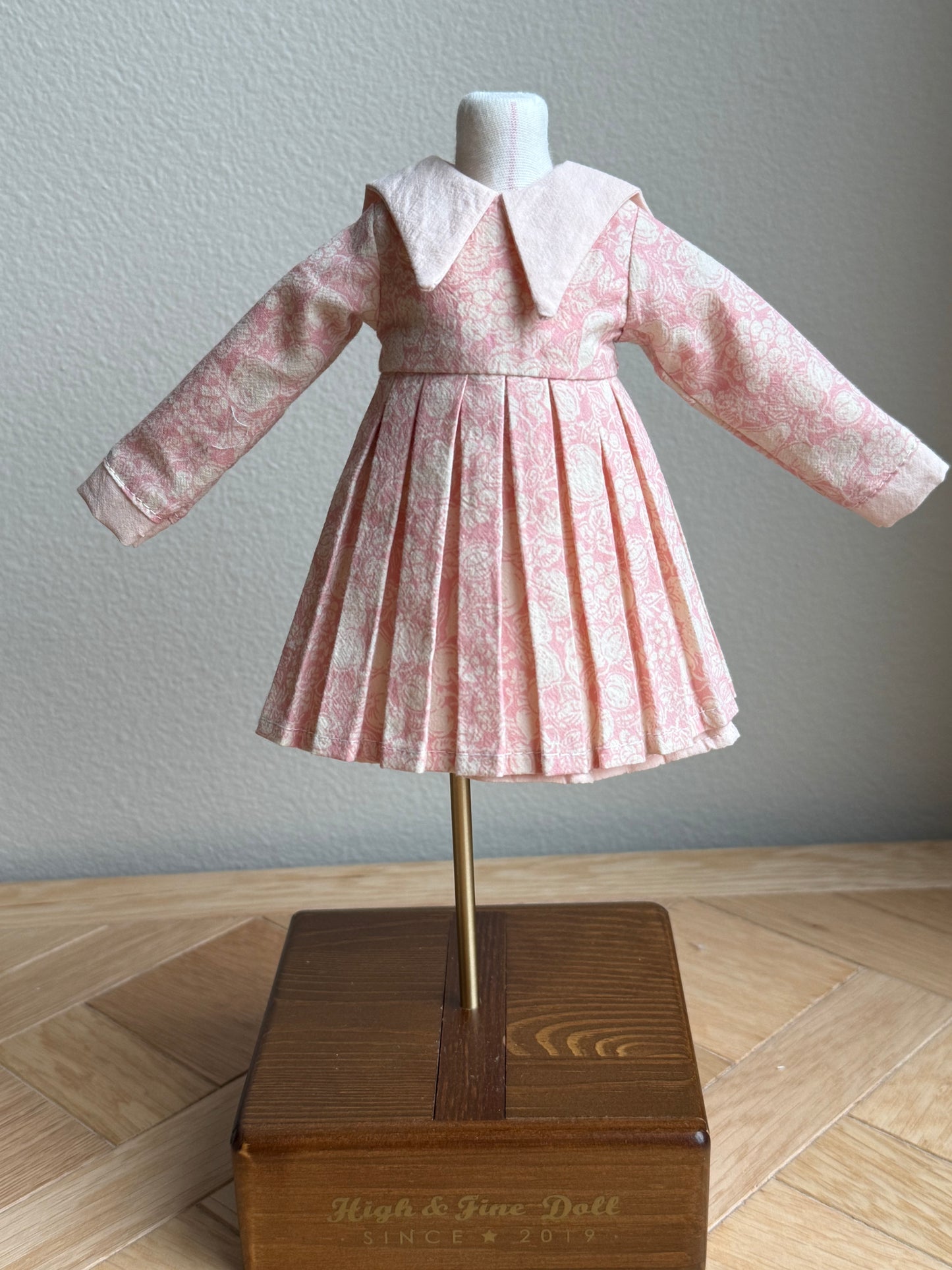 YoSD BJD Dress | Long Sleeve Double-Layer Pleated Dress | Fully Lined Doll Outfit | 1/6 Scale BJD Clothing