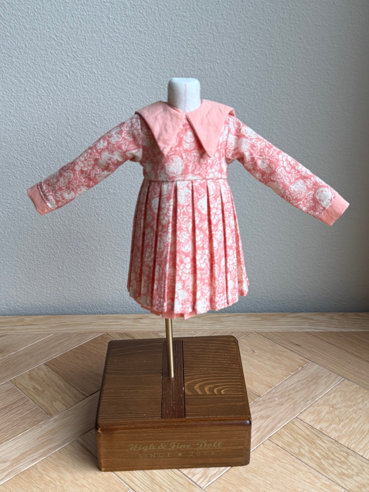 YoSD BJD Dress | Long Sleeve Double-Layer Pleated Dress | Fully Lined Doll Outfit | 1/6 Scale BJD Clothing