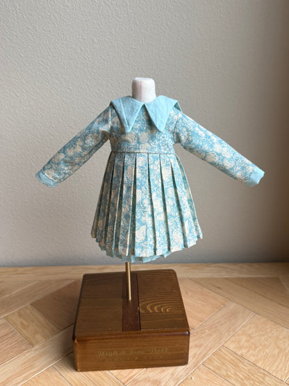 YoSD BJD Dress | Long Sleeve Double-Layer Pleated Dress | Fully Lined Doll Outfit | 1/6 Scale BJD Clothing