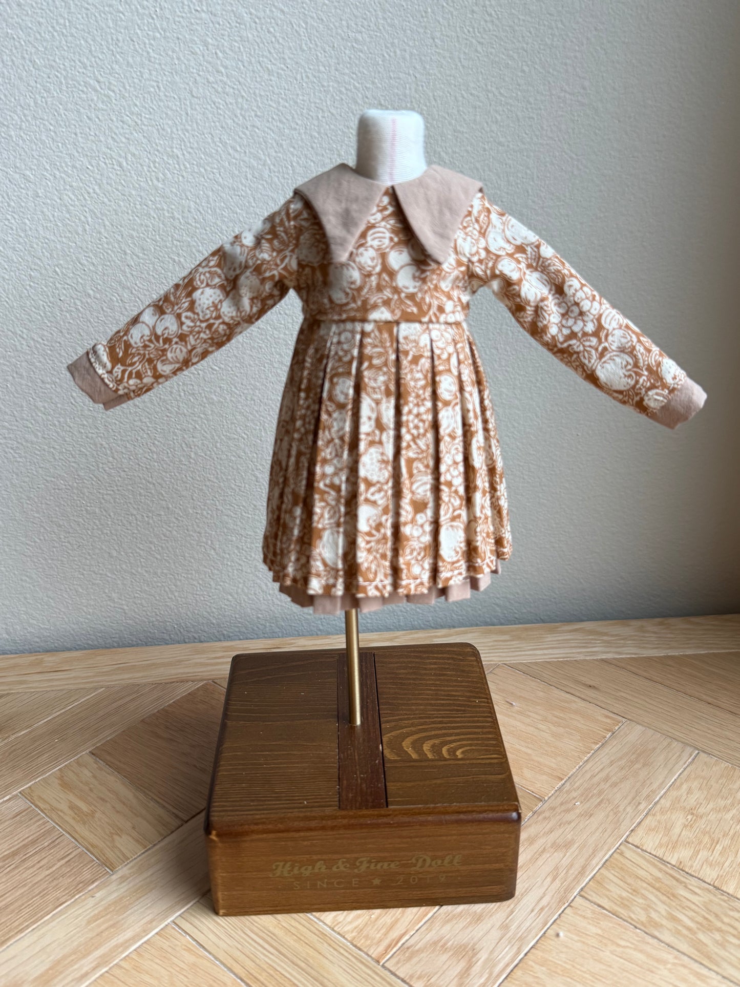 YoSD BJD Dress | Long Sleeve Double-Layer Pleated Dress | Fully Lined Doll Outfit | 1/6 Scale BJD Clothing