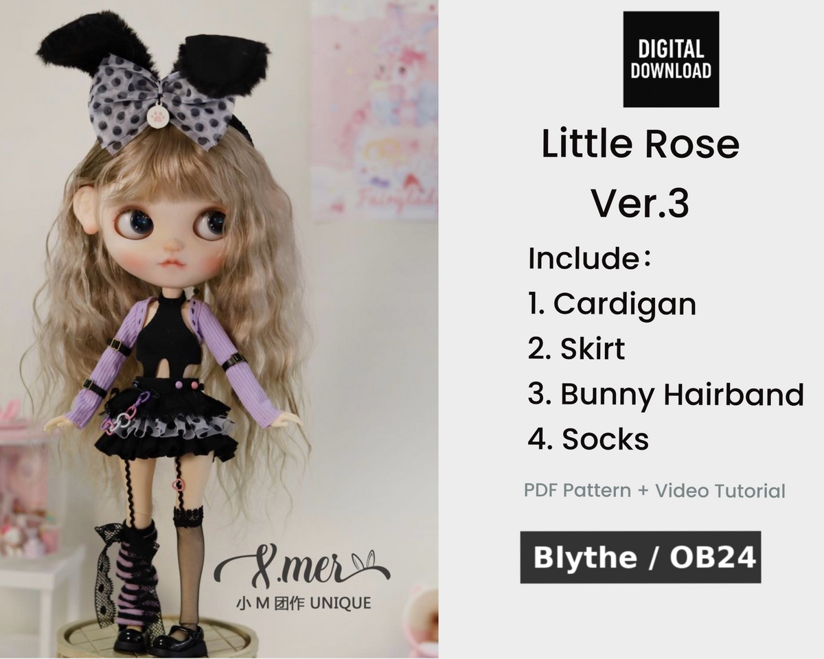 Patrones para muñecas Blythe OB 24 - Bajo la luna - Sin margen de costura incluido