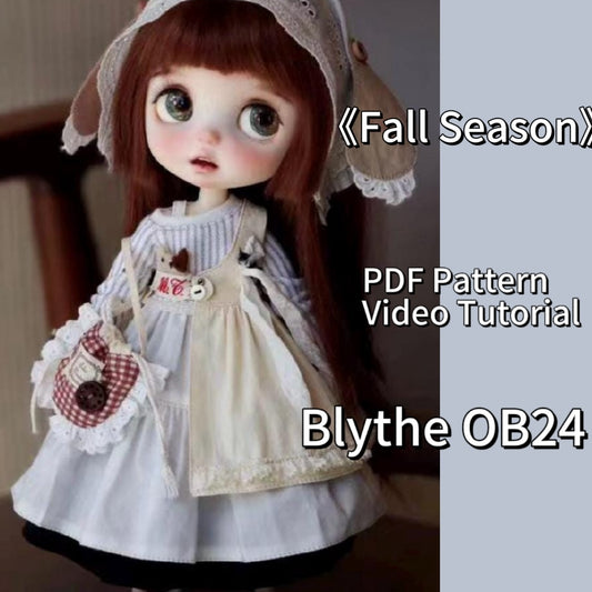 小Mer Blythe OB24 DOLL Patterns -Fall season- no seam allowance