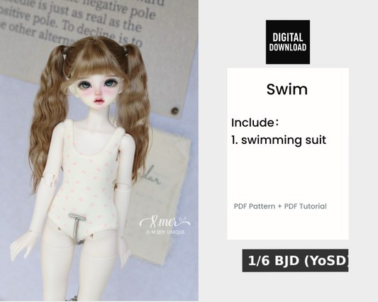 小Mer BJD 1/6 BJD DOLL 服 ドレス パターン - クッキー - 縫い代は含まれていません