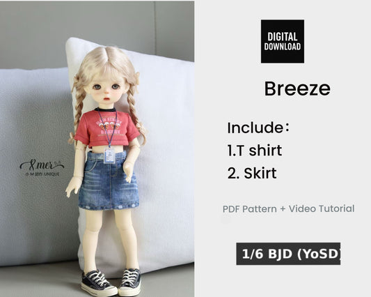 Patrones de ropa y vestidos para muñecas BJD 1/6 de 小Mer - Galletas - Sin margen de costura incluido