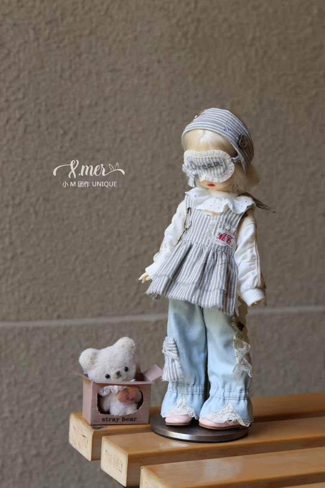 小Mer BJD 1/6 BJD DOLL Clothes Patterns Glass Dream-no seam allowance included ( Bear Pattern not included, can purchase separately)