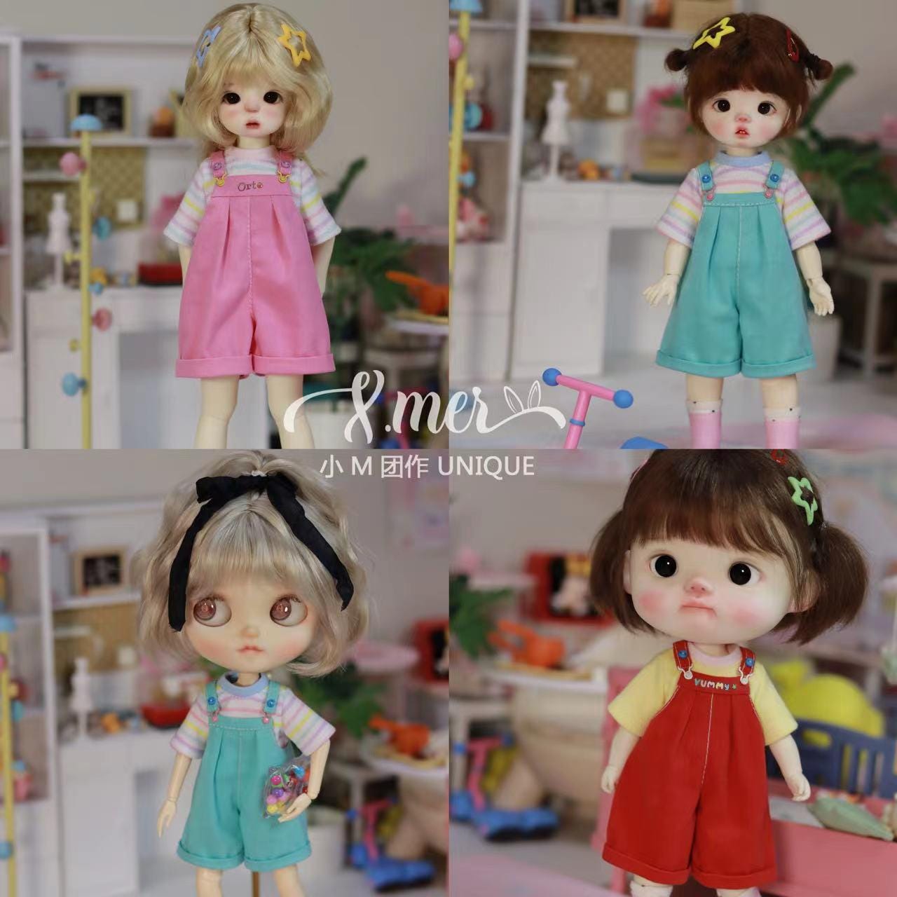 小Mer BJD 1/6 YoSD BJD DOLL Patterns overalls - Dopamine Girls-no seam allowance included