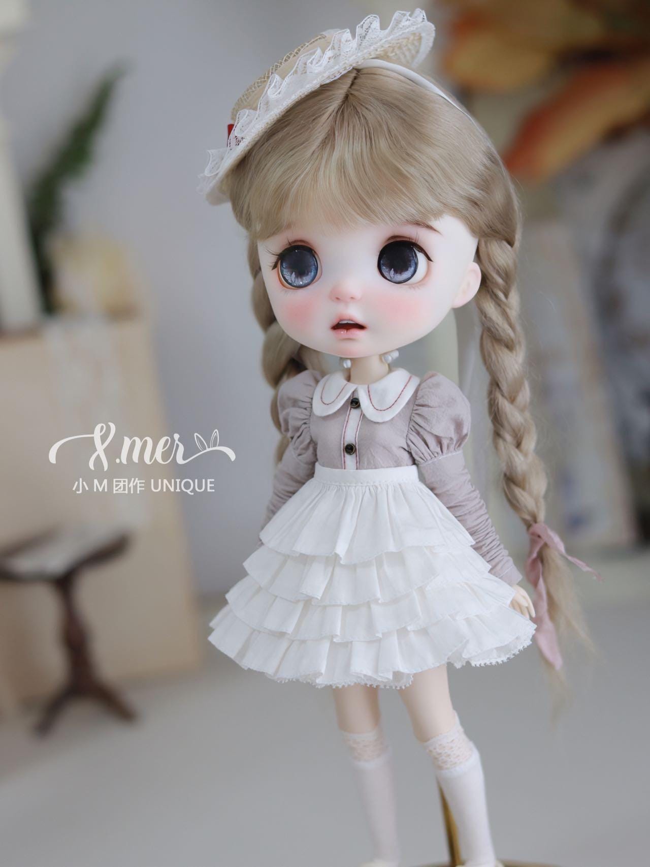 小Mer BJD 1/4 BJD DOLL Patterns Ballon Flower (Note: Hat is not easy to make, long tutorial) -Peaches-no seam allowance included