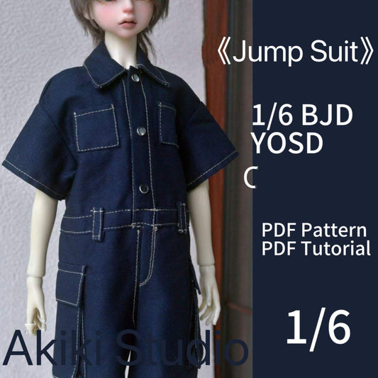 Akiki阿吉 BJD 1/6 YOSD DOLL Cloth Patterns -Jumpsuit