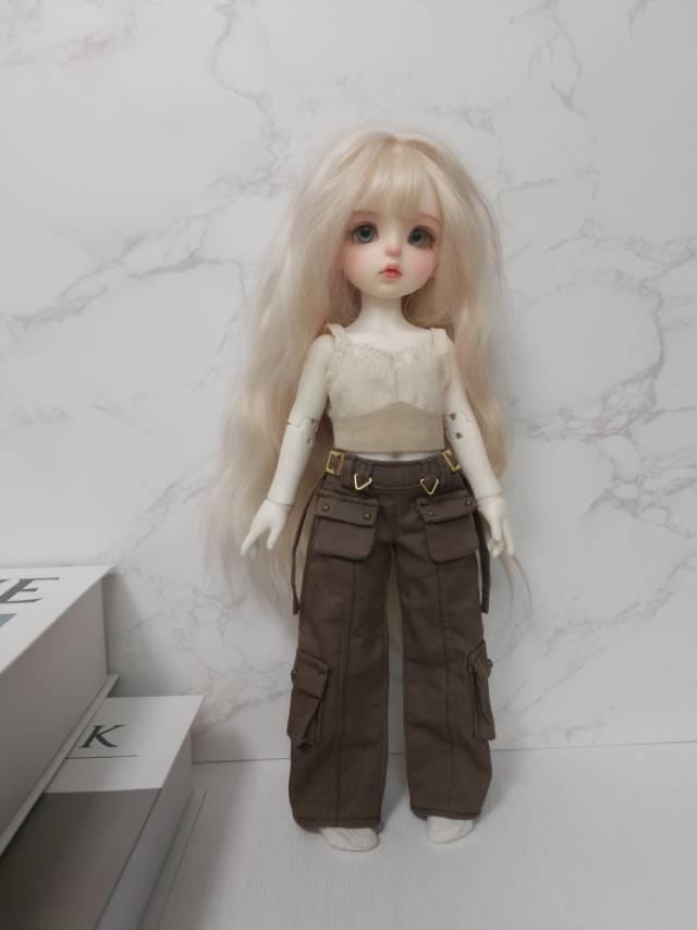 阿彩 1/6 BJD Doll Dress Pattern - Cargopants and skirt, hat, outerwear and spaghetti strapinclue 5mm seam allowance