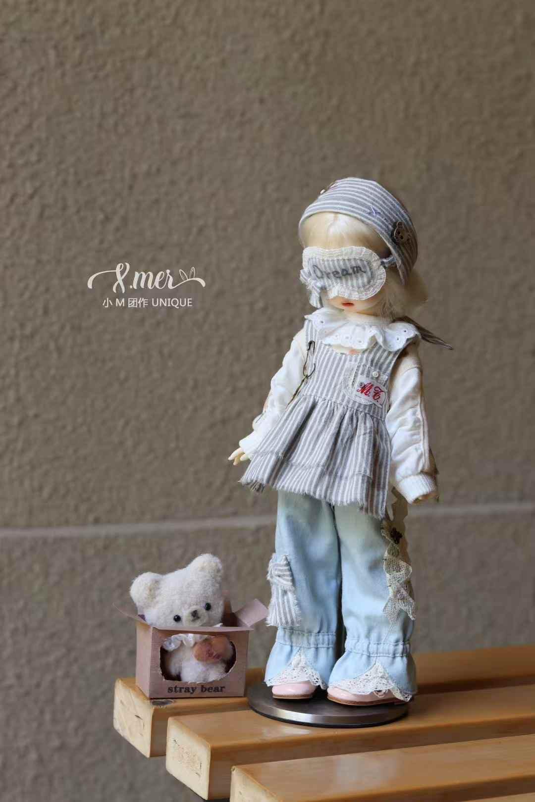 小Mer BJD 1/4 BJD DOLL Clothes Patterns -Glass Dream-no seam allowance , no bear, a little small for msd, compare the size chart before buy