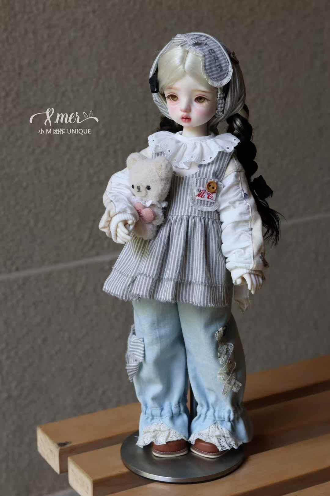 小Mer BJD 1/6 BJD DOLL Clothes Patterns Glass Dream-no seam allowance included ( Bear Pattern not included, can purchase separately)