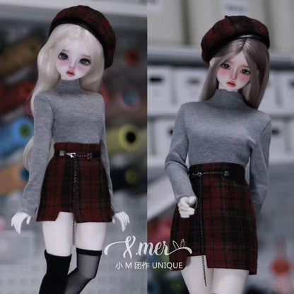 小Mer BJD 1/4 BJD DOLL Patterns dress shirt hat set- Sister-no seam allowance included