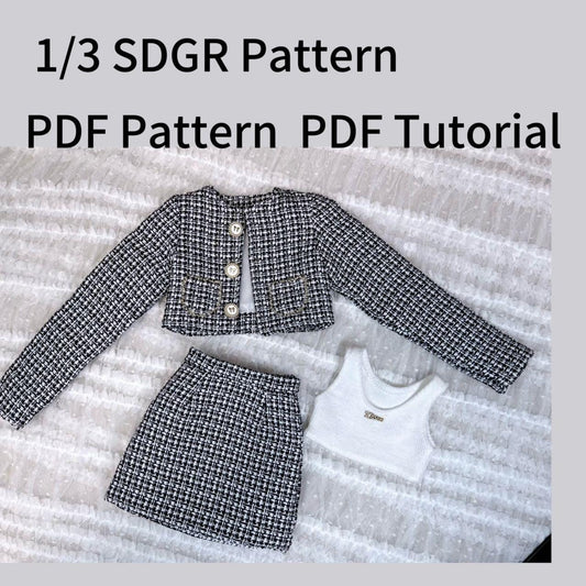 阿吉 BJD 1/3 SDGR DOLL Patterns French Coat Skirt set