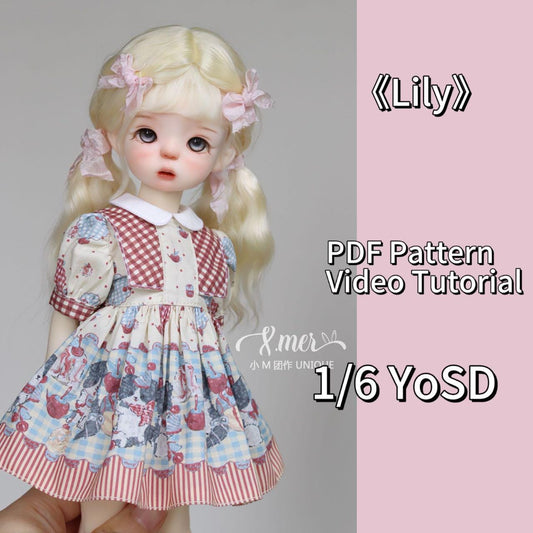 小Mer BJD 1/6 BJD DOLL Patterns Lily-no seam allowance included