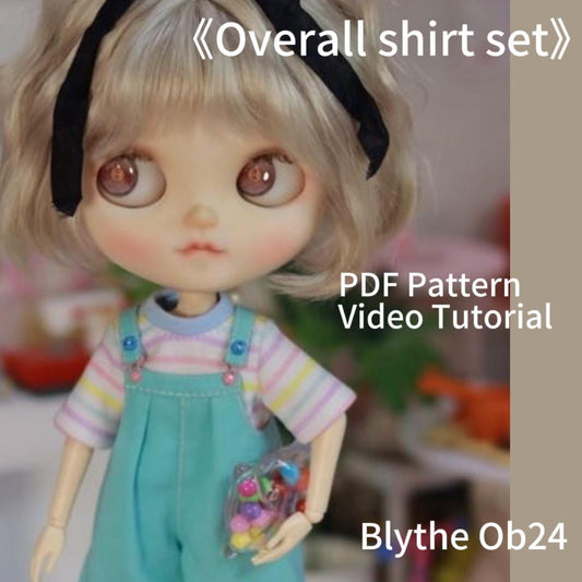 小Mer Blythe DOLL Patterns overalls - Dopamine Girls-no seam allowance included