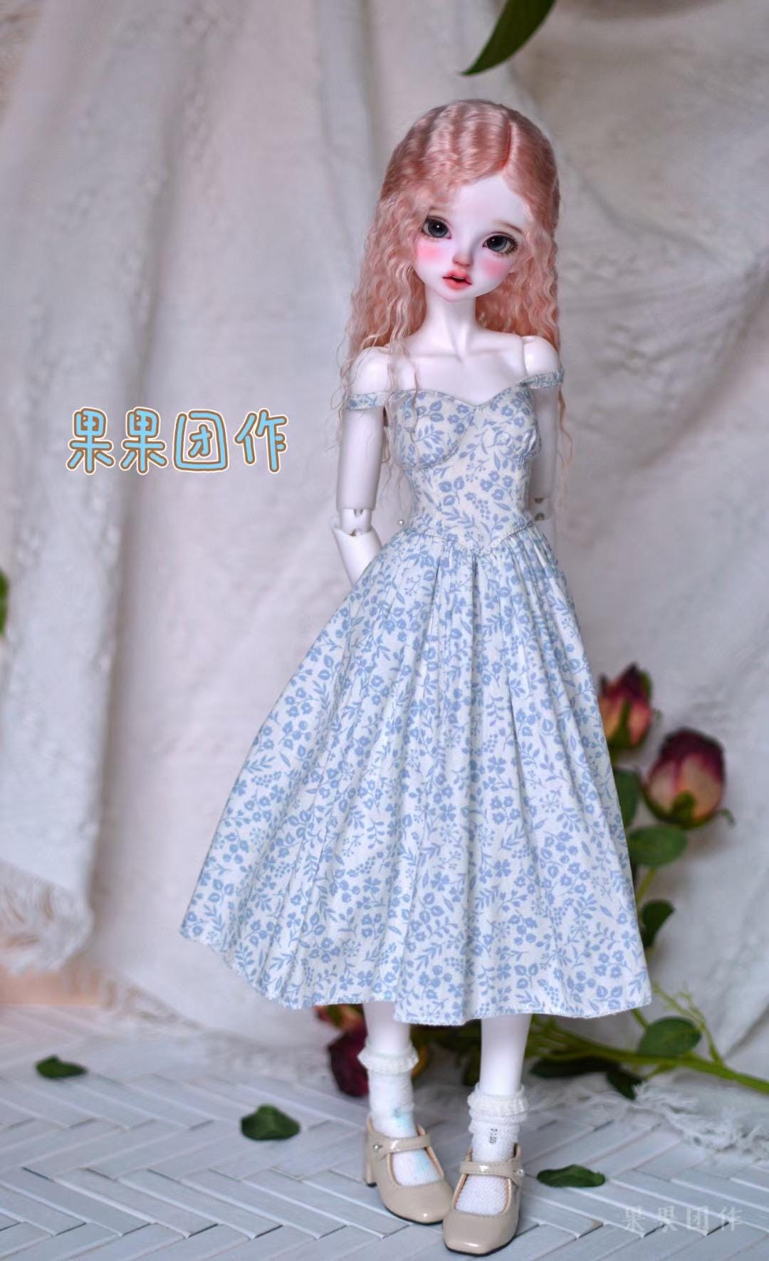 果果 1/4 BJD Doll Dress Pattern - Summer: strap dress and cardigan- with seam allowance