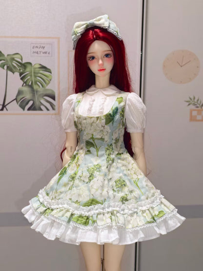 阿彩 1/6 BJD YOSD Doll Dress Pattern - Little Flower-include 5mm seam allowance
