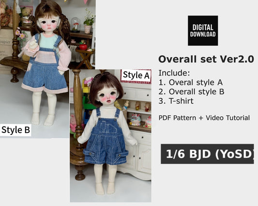 Patrón de vestido para muñeca BJD escala 1/6 - 25NO.5 con bolsa trasera - sin margen de costura