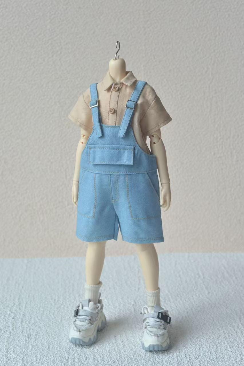 阿吉 BJD 1/6 YOSD DOLL Cloth Patterns -5 Pattern Bundle! Overalls -Long, Overalls Short, Jumpsuit, T-shirt, Short Sleeve shirt