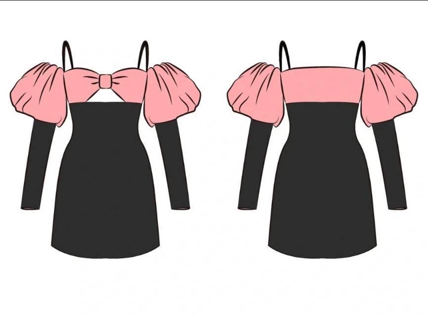 阿彩 1/3 BJD Doll Dress Pattern - Spaghetti Strap Dress-Please read size chart before purchaseinclue 5mm seam allowance
