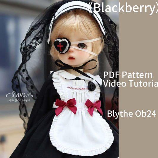 小Mer Blythe DOLL Patterns Blackberry-no seam allowance included