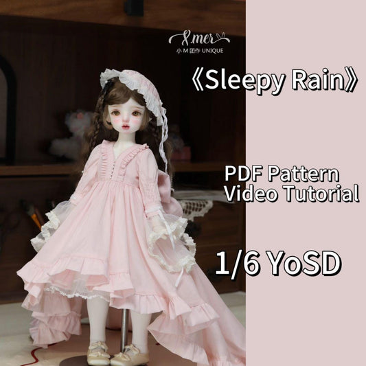 小Mer BJD 1/6 BJD DOLL Clothes Patterns Sleepy Rain ( Note: 2long tutorial! not for beginner)-no seam allowance included