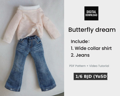 Patrones de ropa y vestidos para muñecas BJD 1/6 de 小Mer - Galletas - Sin margen de costura incluido